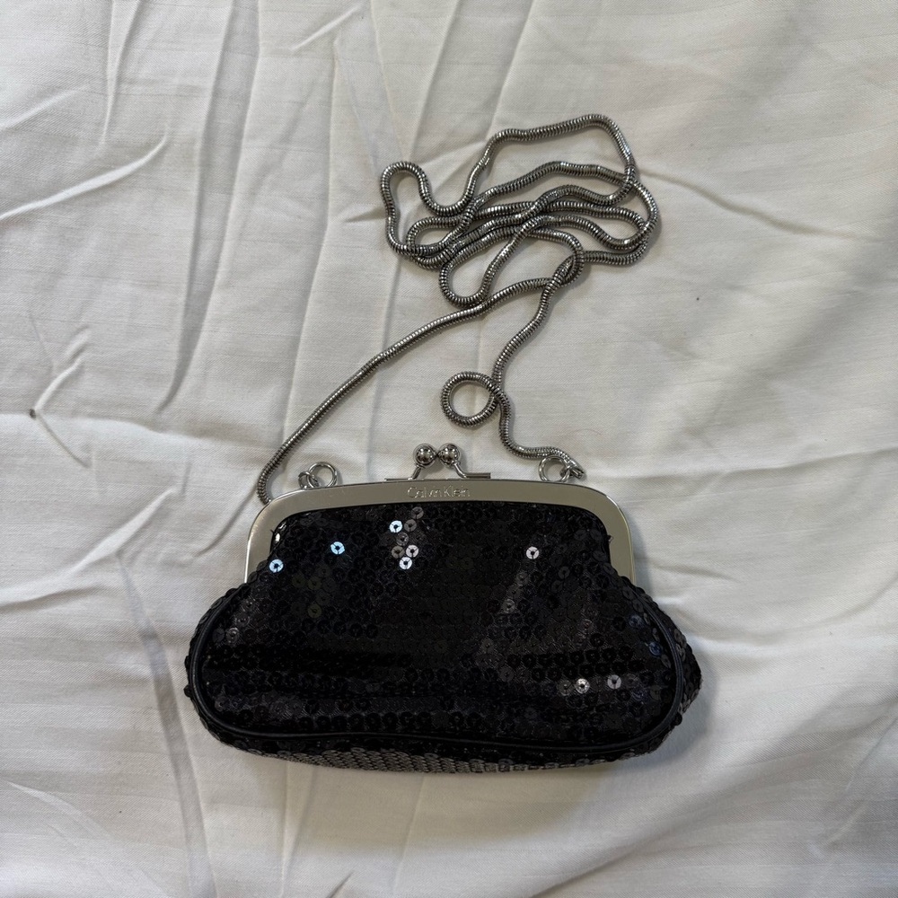 Calvin Klein Elegant Black Sequin Clutch